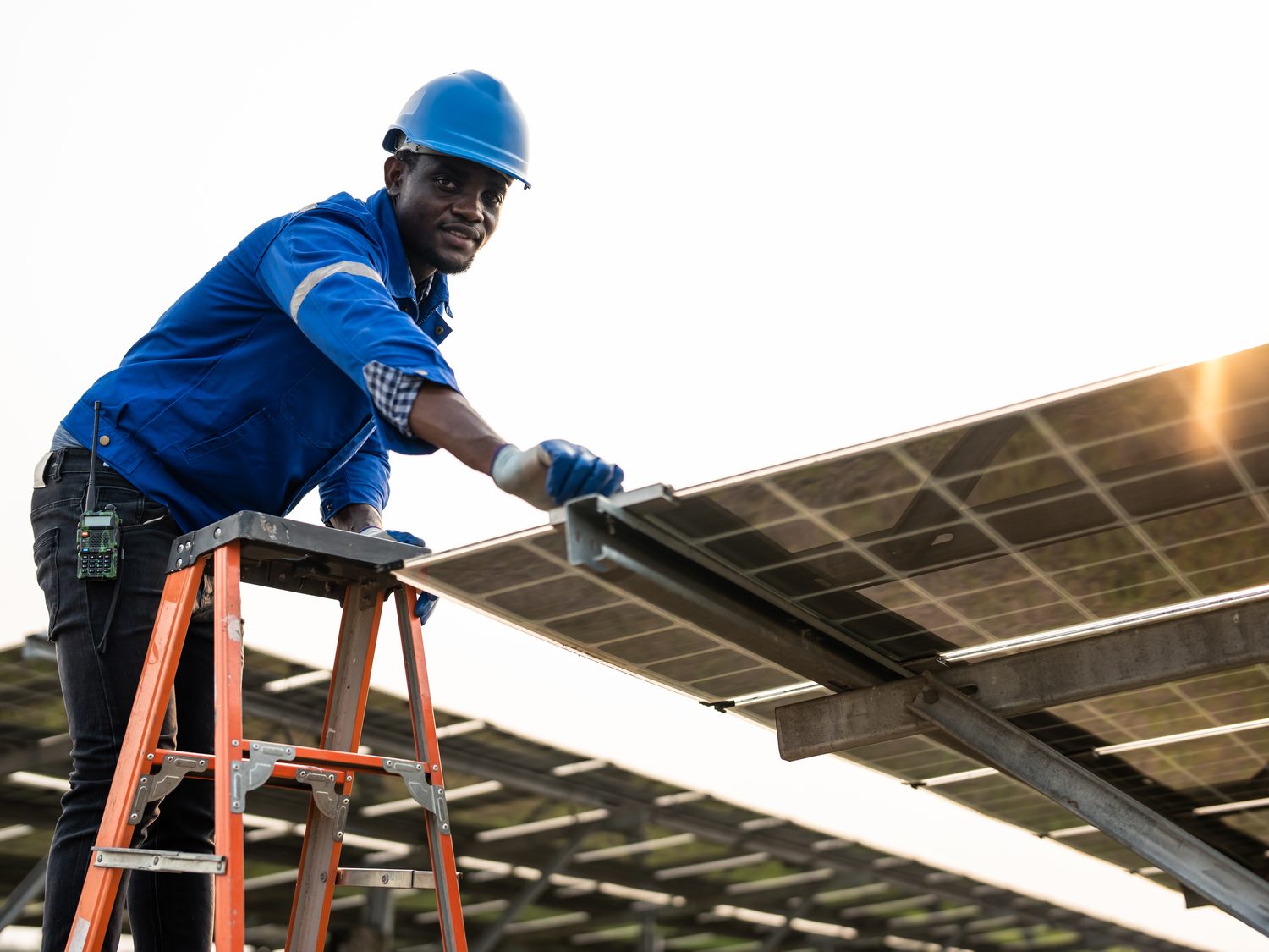 Solar panel installation on a rooftop in Jamaica
