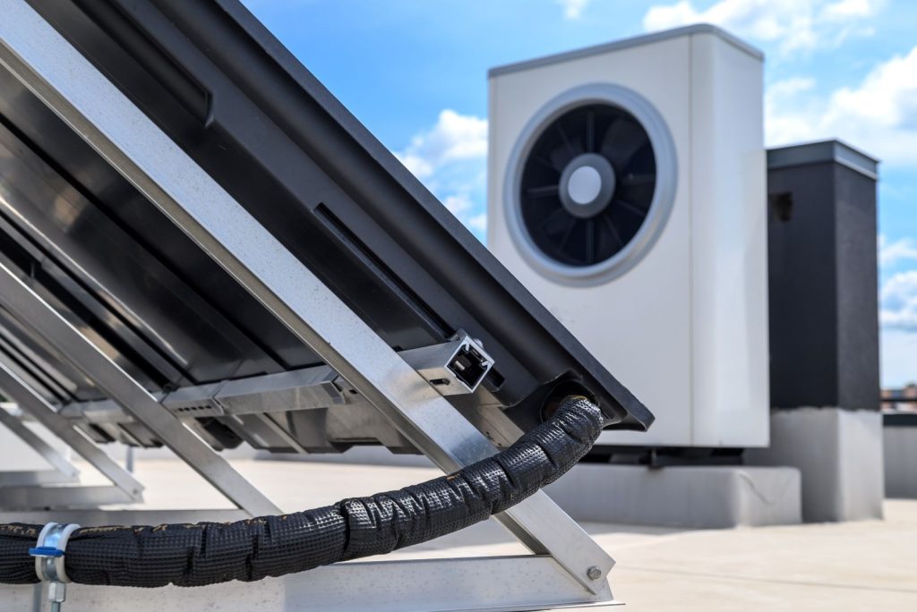 Solar panels and cooling system on rooftoputc