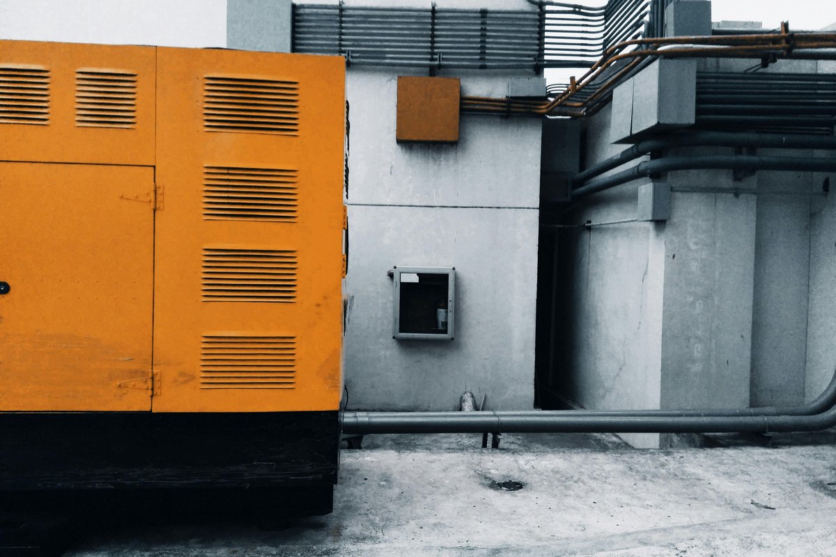 A backup generator outside a house