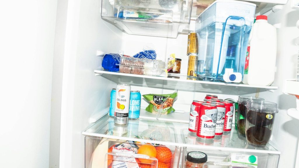 a refrigerator filled with lots of food and drinks