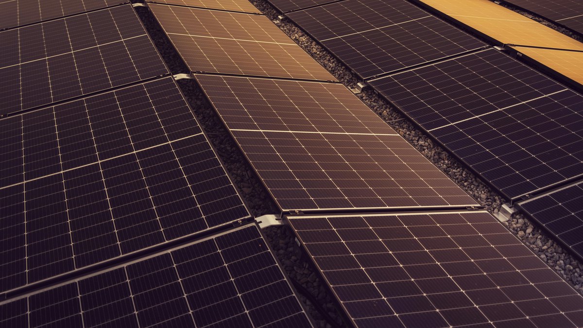 A close view of solar electricity panels