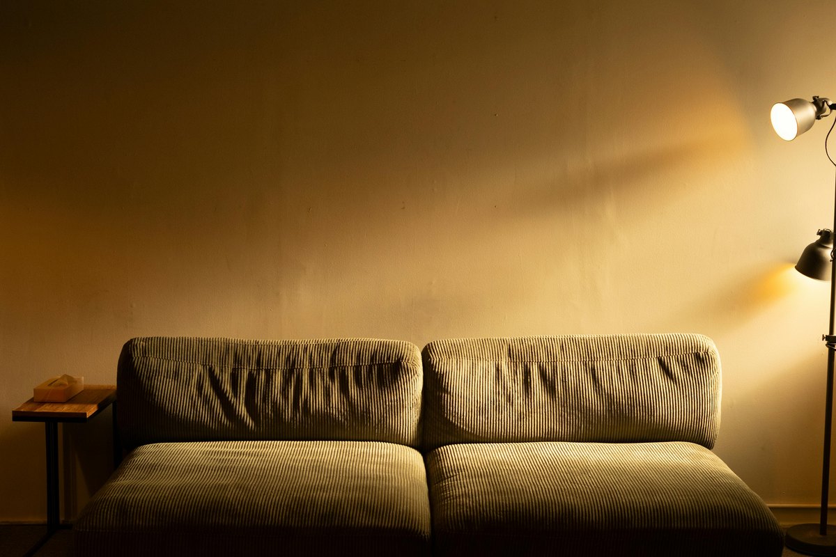 Warm LED lighting in a living room