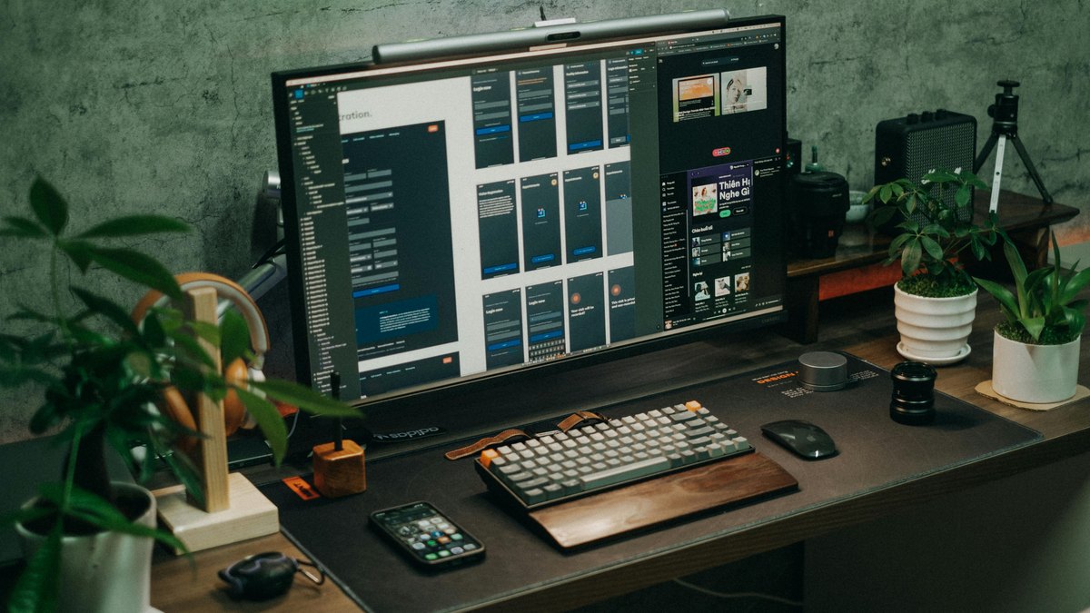 Home electronics on a desk