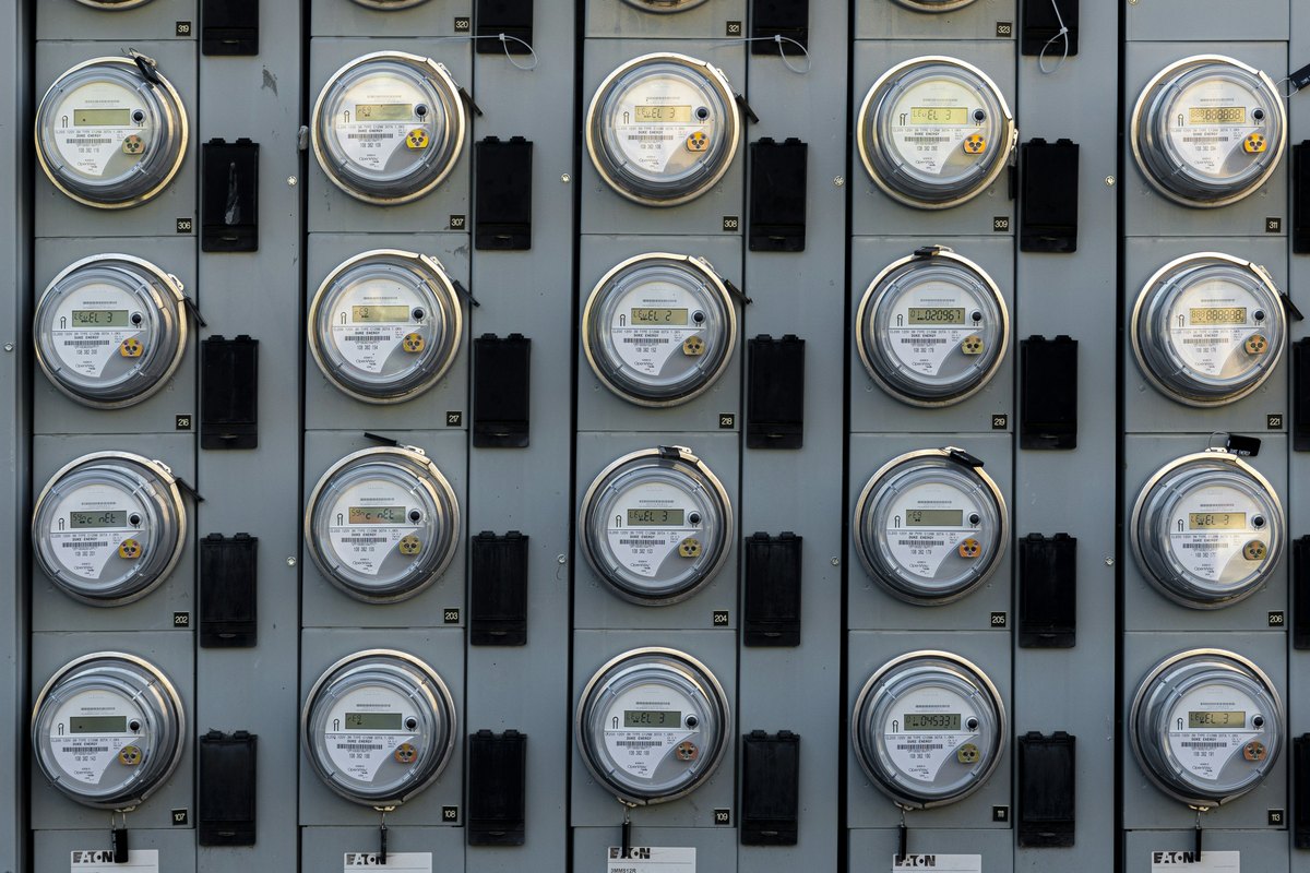 An electricity meter on a house