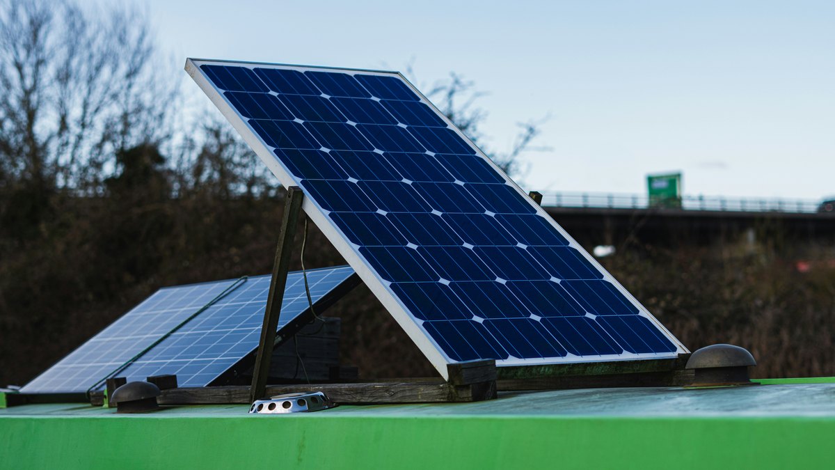 A solar panel in the sunshine