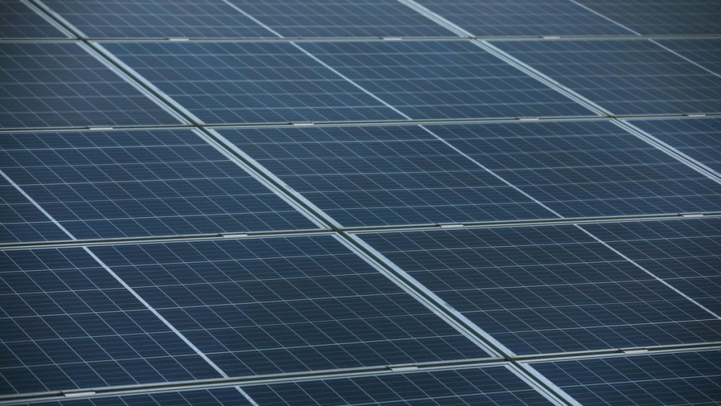 white and blue solar panels