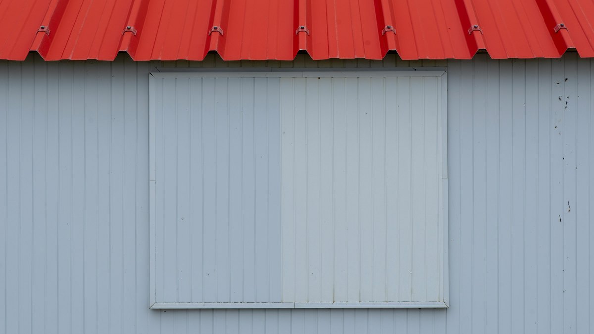 A corrugated metal roof
