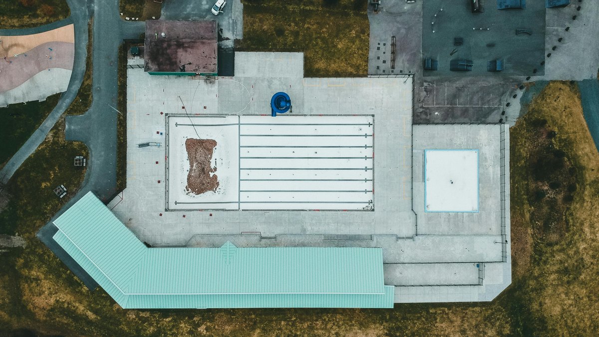 A flat concrete rooftop