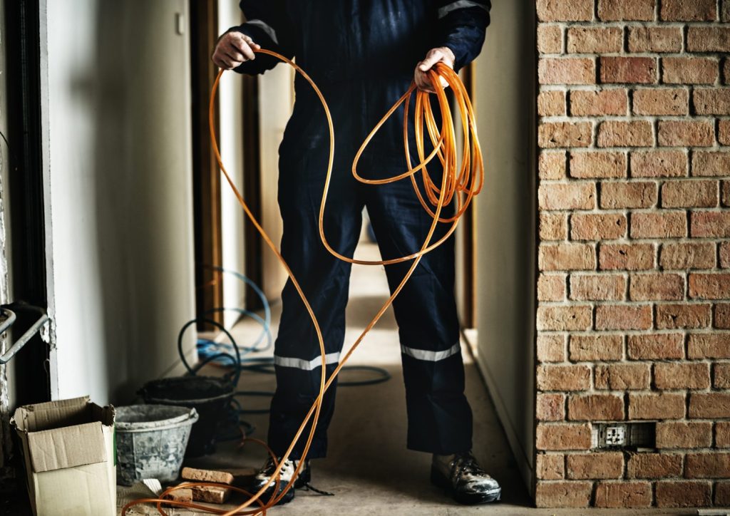 New wiring run through a home during a rewire